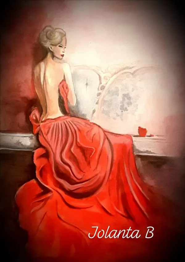 Sarkanā elegance_2018_Akvarelis